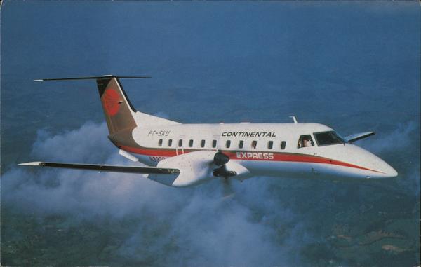 Continental Express Embraer 120 Brasilia 30 Passenger Airliner