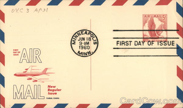 5 Cent Eagle in Flight Air Mail - First Day of Issue 1960