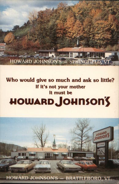Howard Johnson's Restaurant Springfield Vermont