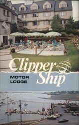 Clipper Ship Motor Lodge Postcard