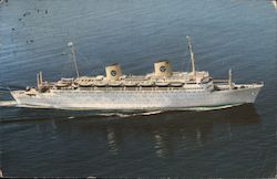 Ship at Sea, Swedish American Line - Gothenburg Direct New York, Regular Calls at Copenhagen, Bremerhaven Postcard