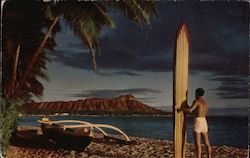 Outrigger and Diamond Head Waikiki, HI Postcard Postcard Postcard