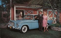 Alan Young and Connie Hines, stars of "Mr. Ed" with the '62 Lark Skytop Postcard