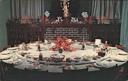 Dinner Bell Restaurant Interior and Set Table Postcard