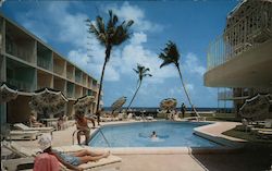 The Golden Falcon Hotel - View of the Pool and Ocean Postcard