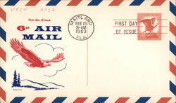 1963 6¢ Bald Eagle Air Mail - First Day of Issue Postcard