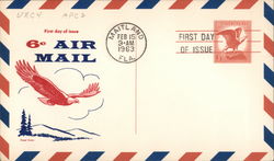 1963 6¢ Bald Eagle Air Mail - First Day of Issue Maitland, FL Postcard Postcard Postcard