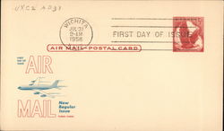 First Day of Issue Air Mail New Regular Issue Postcard