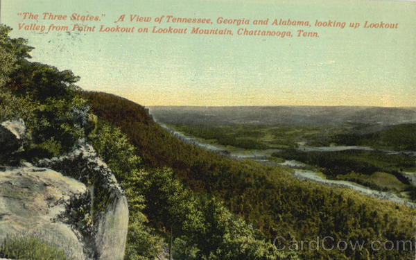 The Three States, Point Lookout on Lookout Mountain Chattanooga Tennessee