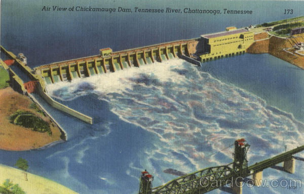 Air View of Chickamauga Dam, Tennessee River Chattanooga