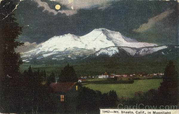 Mt.Shasta, in Moonlight Mount Shasta California