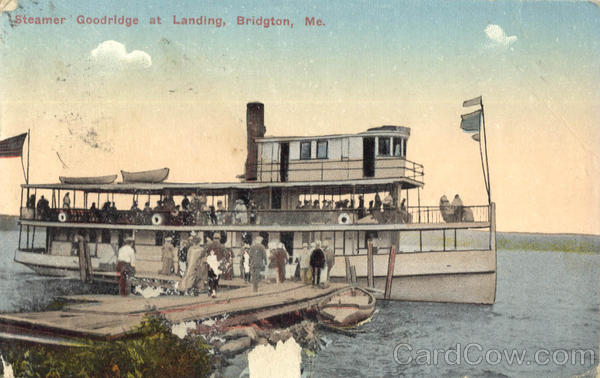 Steamer Goodridge at Landing Bridgton Maine
