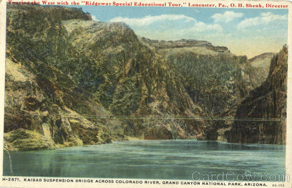 Kaibab Suspension Bridge Across Colorado River Grand Canyon National Par Arizona Kaibab Suspension Bridge Across Colorado River Grand Canyon National Par Arizona