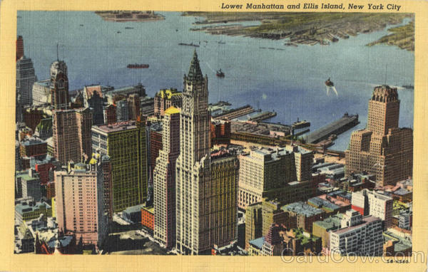 Lower Manhattan and Ellis Island New York City