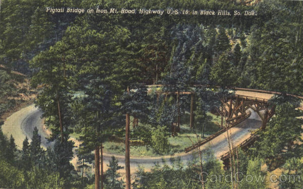Pigtail Bridge on Iron Mt.Road Highway, U. S. 18 Black Hills South Dakota