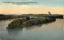 Chattanooga Island, County Bridge Postcard