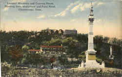 Lookout Mountain and Cravens House, showing Iowa Monument and Point Hotel Chattanooga, TN Postcard Postcard