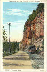 James Point And Trolley Line on Signal Mountain Postcard