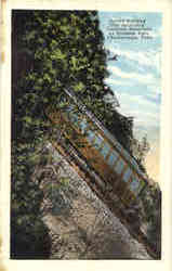 Incline Railway Car Ascending Lookout Mountain at Steepest Part Postcard