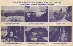 Six Outstanding Attractions In Rock City Gardens, Lookout Mountain Postcard