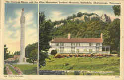 The Cravens House and the Ohio Monument, Lookout Mountain Battlefield Postcard