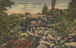 Balanced Rock and Sky Bridge, Rock City Gardens Postcard