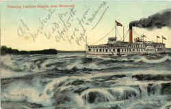 Running Lachine Rapids - Steamboat Postcard