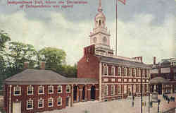 Independence Hall, where the Declaration of Independence was signed Postcard