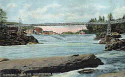 Suspension Bridge Rumford Falls, ME Postcard Postcard