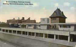 Boston & Maine Railroad Station Lynn, MA Postcard Postcard