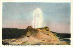 Castle Geyser In Action Yellowstone National Park, WY Postcard Postcard