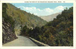 Along the side of the Mountain Mohawk Trail, MA Postcard Postcard