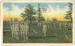 Squad Drill - WWI Military Postcard Postcard