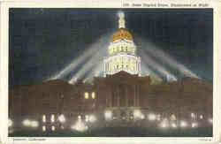 State Capital Dome, Illuminated at Night Denver, CO Postcard Postcard