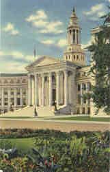 Vista of the city and county building from the civic center Postcard