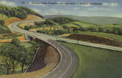 Pennsylvania Turpike and Approach of Bedford Interchange Postcard