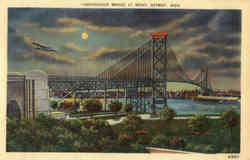 Ambassador Bridge At Night Postcard
