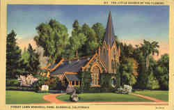 The Little Church of the Flowers, Forest Lawn Memorial Park Glendale, CA Postcard Postcard