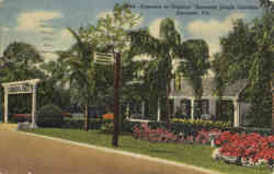 Entrance to Tropical Sarasota Jungle Gardens Postcard