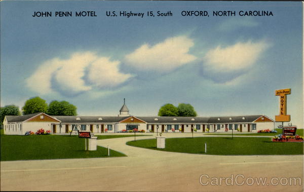 John Penn Motel, U. S. Highway 15 Oxford North Carolina