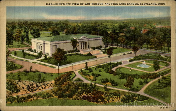 Bird's Eye View Of Art Museum And Fine Arts Garden Cleveland Ohio