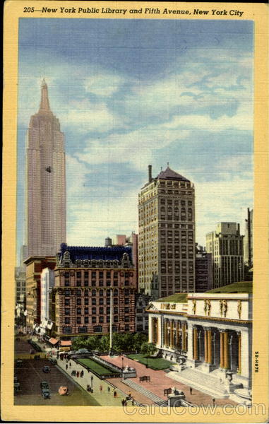 New York Public Library And Fifth Avenue New York City