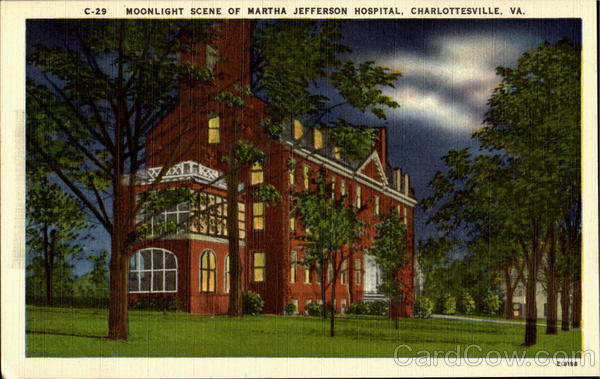 Moonlight Scene Of Martha Jefferson Hospital Charlottesville Virginia