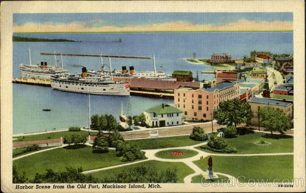 Harbor Scene From The Old Fort Mackinac Island Michigan