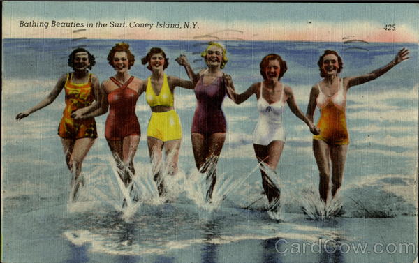 Bathing Beauties In The Surf Coney Island New York