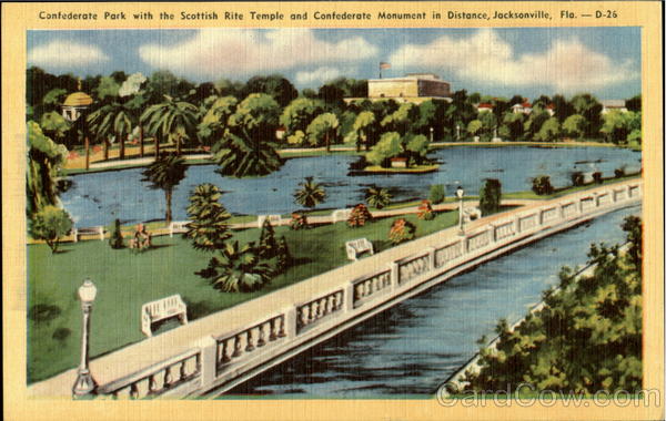 Confederate Park With The Scottish Rite Temple Jacksonville Florida