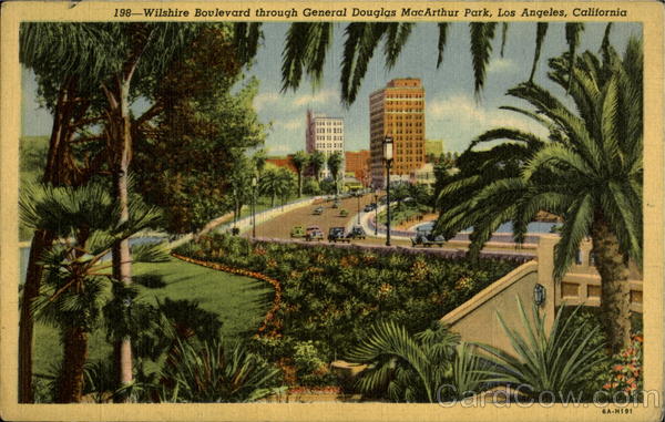 Wilshire Boulevard, General Douglas MacArthur Park Los Angeles California
