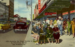 Enjoying The Green Benches Postcard