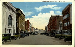 Glen Street Glens Falls, NY Postcard Postcard