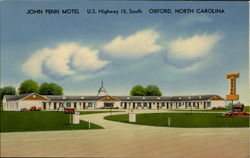 John Penn Motel, U. S. Highway 15 Oxford, NC Postcard Postcard